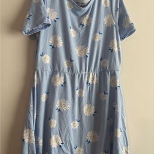 Adorable Blue Floral Kids Dress